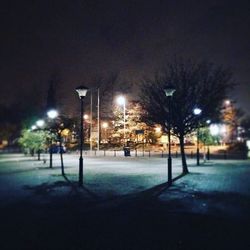 Illuminated street light at night