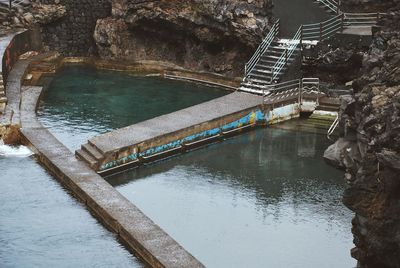 High angle view of dam