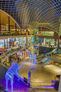 Interior of illuminated factory