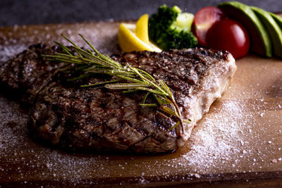 Close-up of food on table