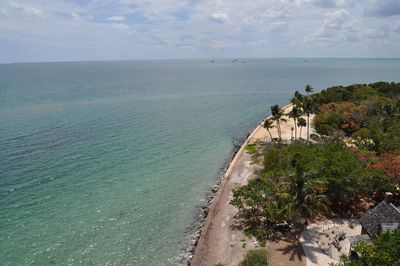 High angle view of sea against sky