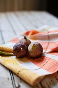 Close-up of fruits on cutting board