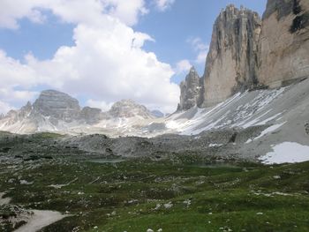 Scenic view of mountains against sky