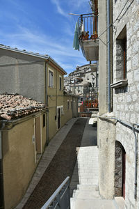 A narrow street in castelgrande, a rural village in the province of potenza in basilicata, italy.