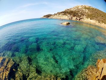 High angle view of sea