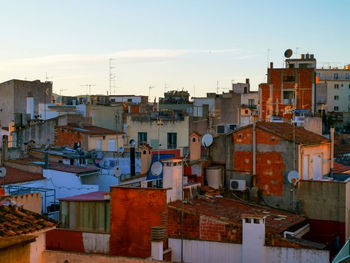 High angle view of townscape against sky