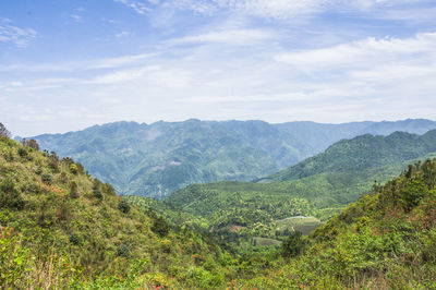 Scenic view of mountains against sky