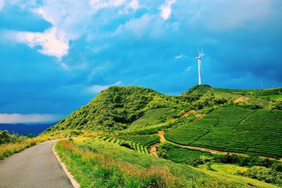 Scenic view of rural landscape against sky