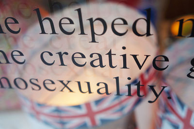 Close-up of text