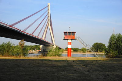 View of suspension bridge against sky