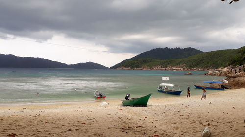 Scenic view of beach against sky