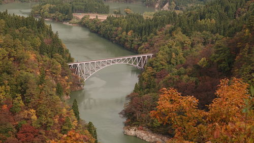 Landscape of tadami line in fukushima, japan.