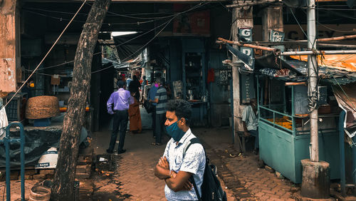 People working at market