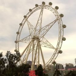 Low angle view of ferris wheel against sky