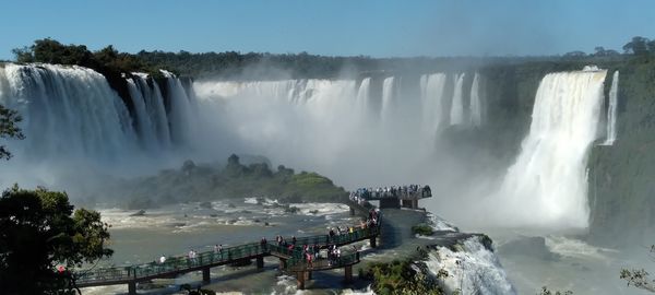 High angle view of waterfall