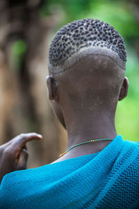 Close-up rear view of man