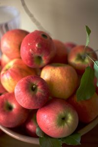 High angle view of apples for sale in market