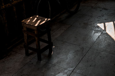 Chair on tiled floor