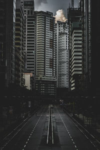 Road amidst buildings in city