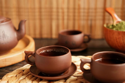 Close-up of coffee on table