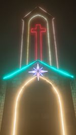 Digital composite image of illuminated light painting
