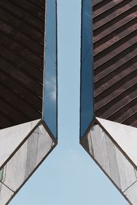 Low angle view of modern building against sky