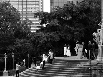 People at town square