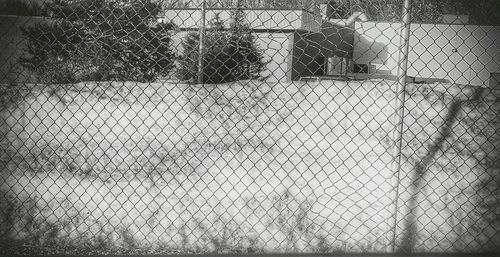 Chainlink fence at night