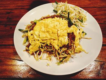 High angle view of meal served in plate