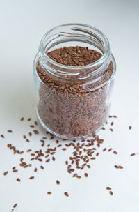 Close-up of jar on table