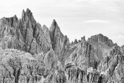 Panoramic view of rocky mountains against sky