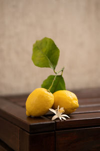 Close-up of fruits on table