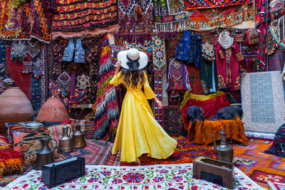 Full frame shot of multi colored market stall