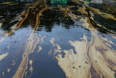 High angle view of wet beach