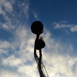 Low angle view of silhouette against sky