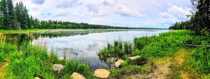 Panoramic view of lake against sky