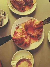 High angle view of food on table