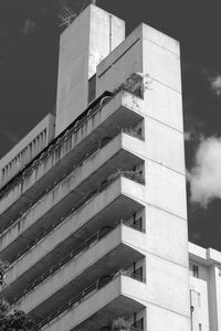 Low angle view of modern building against sky