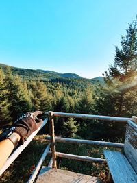 Scenic view of landscape against clear blue sky