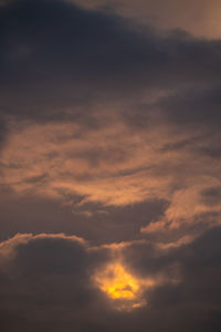 Low angle view of sky during sunset