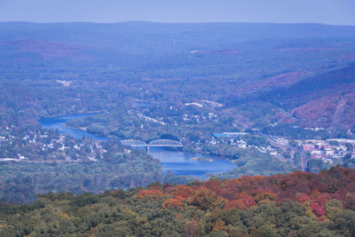 High angle view of cityscape against sky