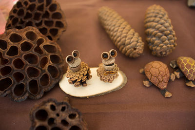 Close-up of handmade souvenirs