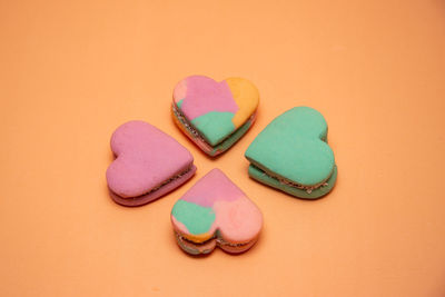 Close-up of heart shape over white background