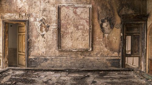 Window of old abandoned house