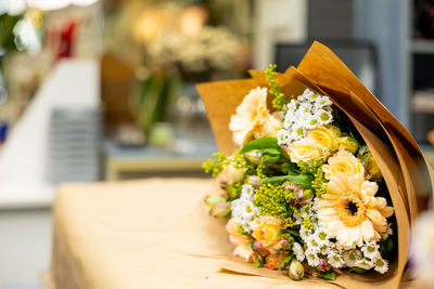 Close-up of food on table