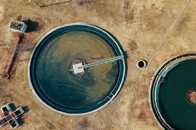 High angle view of vintage car on floor