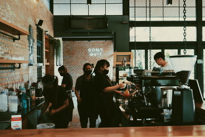 People working in restaurant