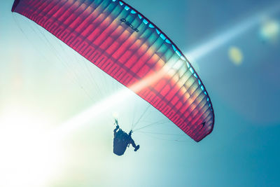 Low angle view of man against sky