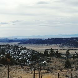 Scenic view of landscape against cloudy sky