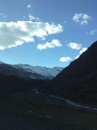 Scenic view of mountains against sky